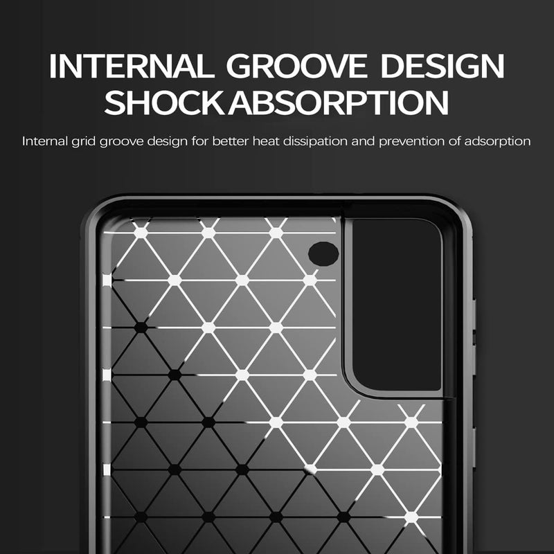 Aikcks for Samsung Galaxy S21+Plus 5G Phone case, Shockproof, Scratch Resistant Carbon Fiber Jacket, Soft TPU, for Galaxy S21+Plus 5G case (Black,) - Image 5